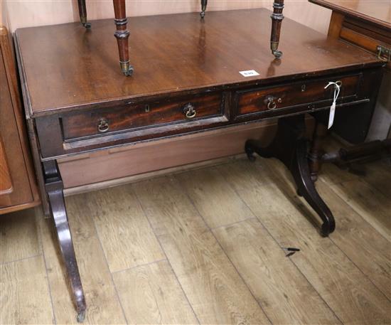 A 19th century mahogany sofa table, W.94cm